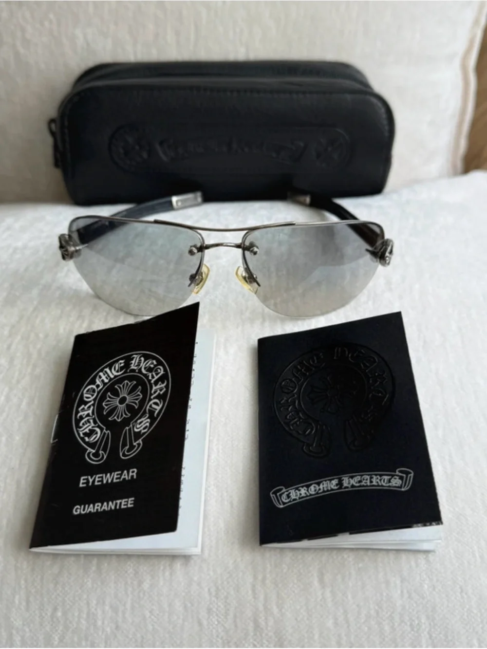 Chrome Hearts Men’s Rimless Sunglasses - Silver/Black